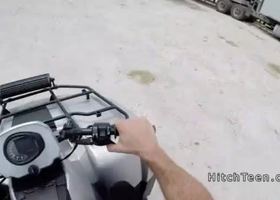 Hot ass teen bangs on quad bike outdoor